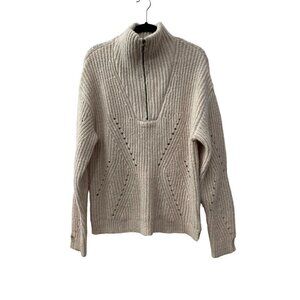 NWOT LINE Size M Label Georgia Half Zip Sweater Beige MSRP $345
